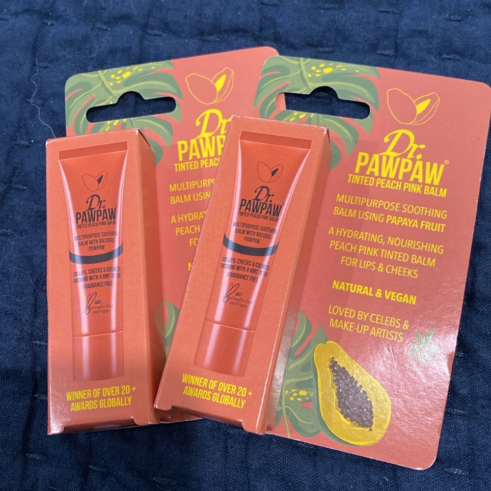 🔥HOST PICK🔥NWT (2) pkgs Dr. PAWPAW Soothing Balm Hydration Nourishing Peach Pink